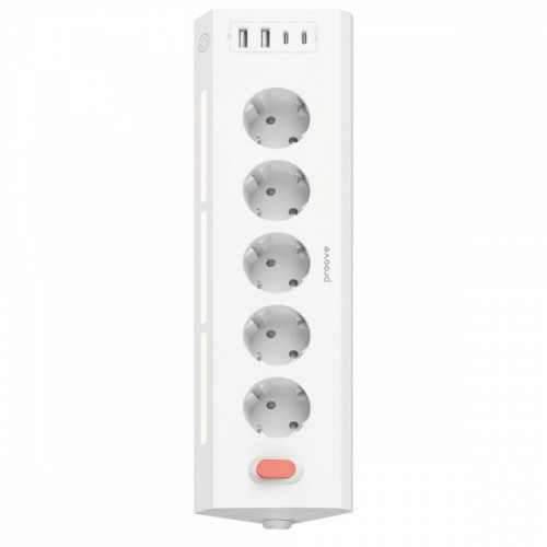 Мережевий фільтр Proove Prism Socket (5xAC + 2xType-C + 2xUSB) 1.6m white Купити в Україні