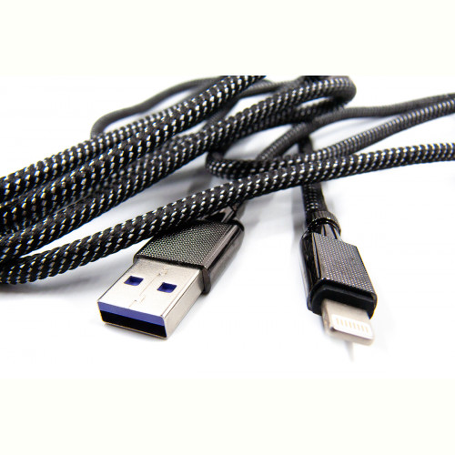 Кабель Dengos USB-Lightning 4A 1м Black (NTK-L-KPR-USB3-BLACK)