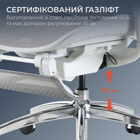 Крісло офісне з підставкою для ніг Sihoo DORO C300 Pro Mesh White with footrest (DORO-C300-PRO-M102-JT) Купити в Україні