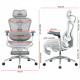 Крісло офісне з підставкою для ніг Sihoo DORO C300 Pro Mesh White with footrest (DORO-C300-PRO-M102-JT) Купити в Україні