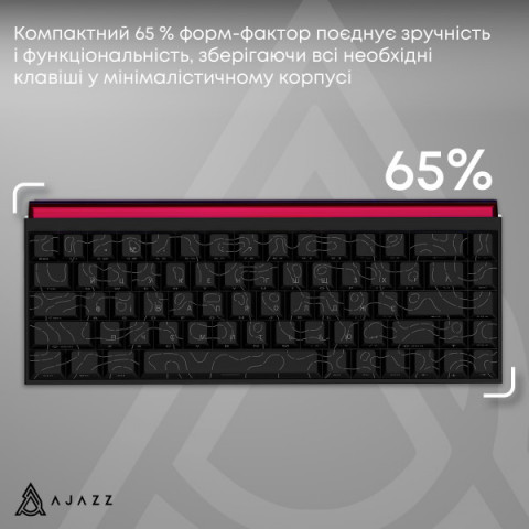 Дротова механічна клавіатура Ajazz NK68 Red switches Side Contour Black (NK68-R-S-B) Купити в Україні