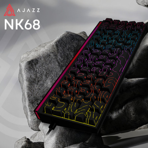 Дротова механічна клавіатура Ajazz NK68 Red switches Side Contour Black (NK68-R-S-B) Купити в Україні