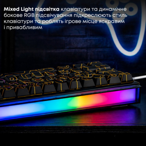 Дротова механічна клавіатура Ajazz NK68 Red switches Side Contour Black (NK68-R-S-B) Купити в Україні