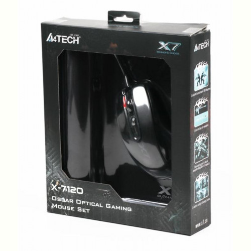 Мишка A4Tech X-710BK Black USB + килимок A4Tech X7-200MP