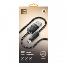 Кабель Luxe Cube Premium USB-microUSB, 1м, сірий (8886668686167)