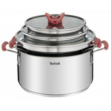 Набір посуду Tefal Opti Space, 6предметів, нержавіюча сталь, силікон, скло