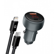 АЗП ArmorStandart AR-C43 Type-C PD30W + USB QC 3.0 Grey + кабель Lightning (ARM82462)