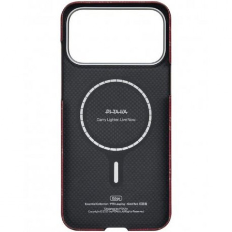 Чохол Pitaka Ultra-Slim Case для iPhone 17 Pro Max Monogram Red/Gold (KI1702PTKP)