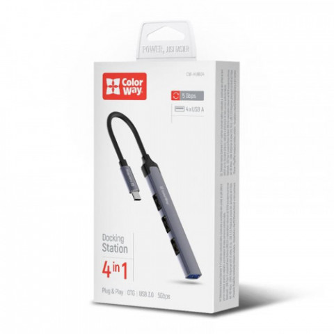 USB-хаб СolorWay USB Type-C 4-в-1 (CW-HUB04)
