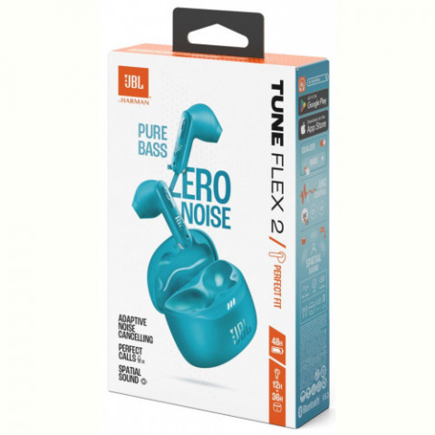 Bluetooth-гарнітура JBL Tune Flex 2 Turquoise (JBLTFLEX2TQE)