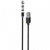 Кабель ColorWay Magnetic USB-Lightning/MicroUSB/USB-C, 2.4А, 1м, Black (CW-CBUU020-BK)