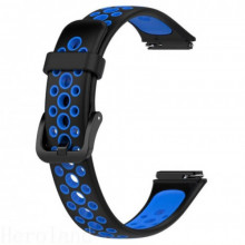 Ремінець BeCover Vents Style для Huawei Band 7/Honor Band 7 Black-Blue (709437)