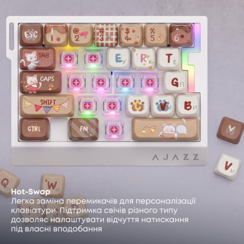 Дротова магнітна клавіатура Ajazz AK029 Meow Magnetic Switch (AK029-M-Y) Купити в Україні