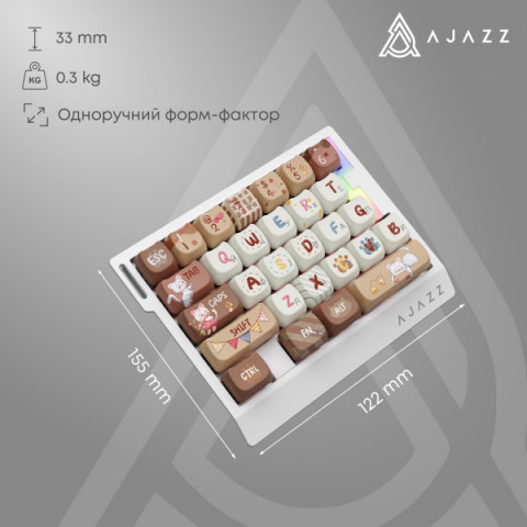 Дротова магнітна клавіатура Ajazz AK029 Meow Magnetic Switch (AK029-M-Y) Купити в Україні