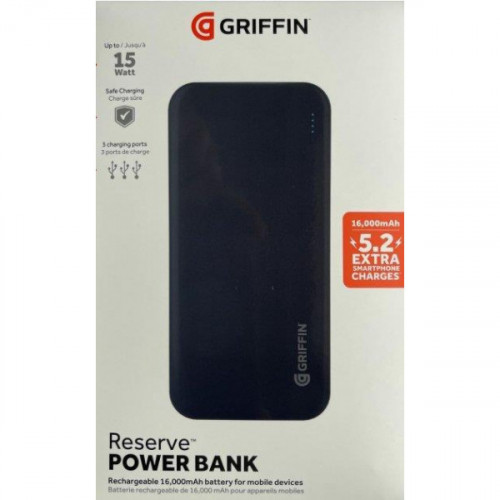 Зовнішній акумулятор (павербанк) Griffin GP-148 16000mAh Black (GP-148-BLK)