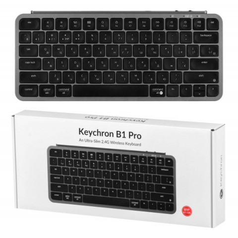 Клавіатура мембрана Keychron B1 Pro, USB/WL/BT, space gray