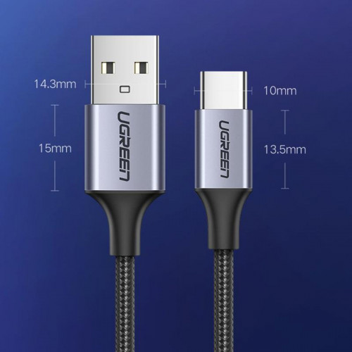 Кабель Ugreen US288 USB - USB-C, 1м, Black (60126)