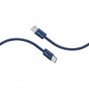 Кабель Promate USB Type-C - Lightning (M/M), 3 A, 27 W, 1.2 м, EcoLine-Ci120 Navy (ecoline-ci120.navy)