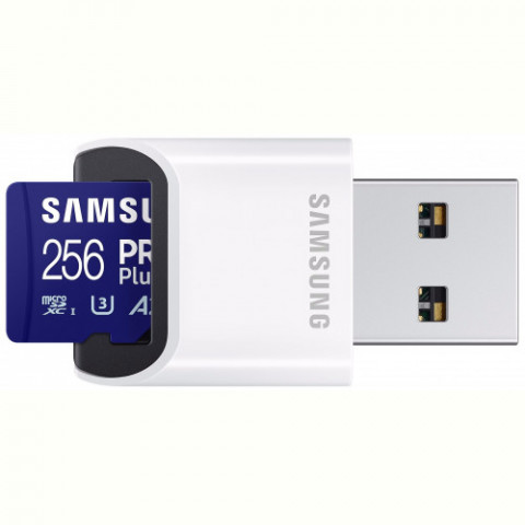 Карта пам`яті MicroSDXC 256GB UHS-I/U3 Samsung Pro Plus R180/W130MB/s + OTG Card reader (MB-MD256SB/WW)