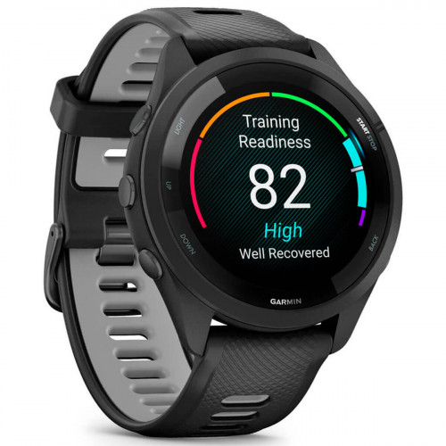 Смарт-годинник Garmin Forerunner 265 Black Bezel and Case with Black/Powder Gray Silicone Band (010-02810-50)