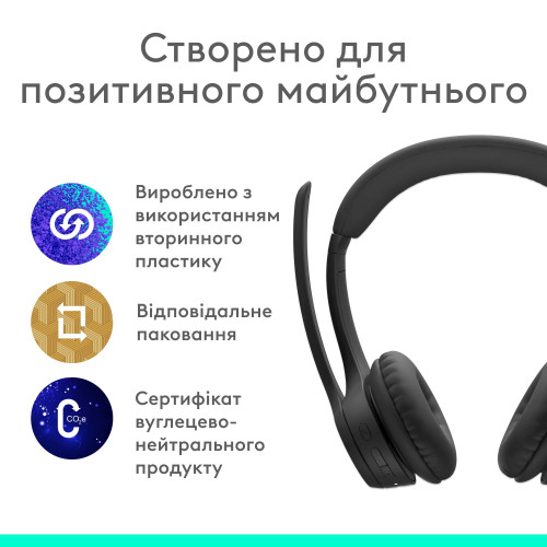 Bluetooth-гарнітура Logitech Zone 300 Wireless Black (981-001407)