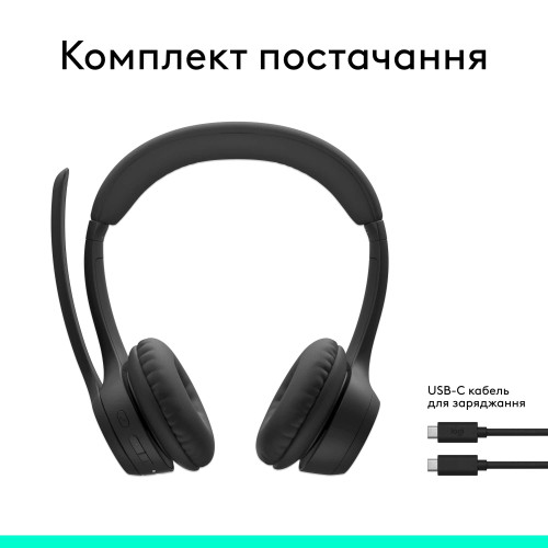 Bluetooth-гарнітура Logitech Zone 300 Wireless Black (981-001407)