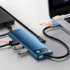 Type-C-Хаб Baseus Metal Gleam Series 8-in-1 Multifunctional (Type-C to HDMI*1+USB3.0*3+PD*1+RJ45*1+SD/TF*1) gray Купити в Україні