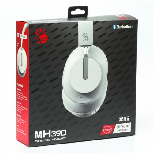 Гарнітура ігрова Bloody MH390 (White), білий колір, Bluetooth v5.3 + 3.5 Jack