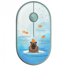 Миша безпровідна 2E MF300 Capybara Tangerine Silent WL BT Green (2E-MF300WCAPIBARAGN) 