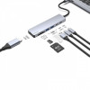 Type-C-Хаб Proove Iron Link 7 in 1 (2*Type-C + 2*USB3.0 + HDMI + SD/TF) silver Купити в Україні