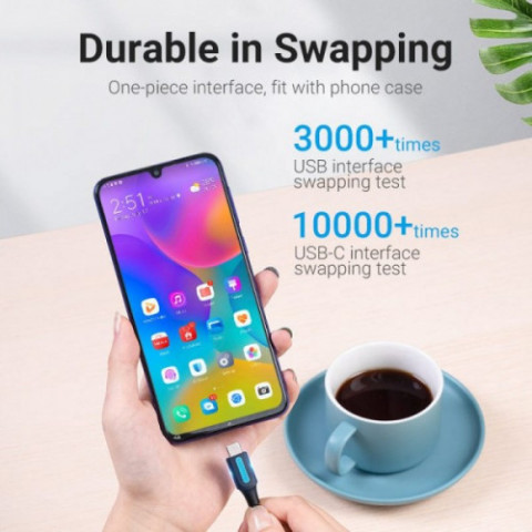 Кабель Vention USB - USB Type-C (M/M), 3A, 1 м, Black (COZBF)
