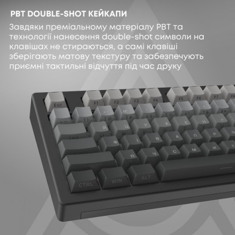 Бездротова механічна клавіатура Ajazz AK820 V2 White Peach Switch (AK820-V2-WP-PWB) Купити в Україні