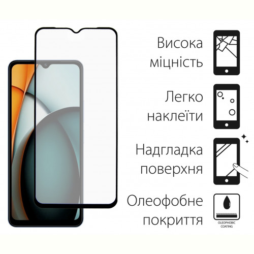 Захисне скло Dengos для Xiaomi Redmi A3 Black Full Glue (TGFG-349)