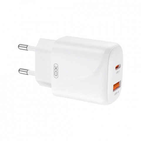 Зарядний пристрій XO L158 (USB, USB-С, 3A) 20W White