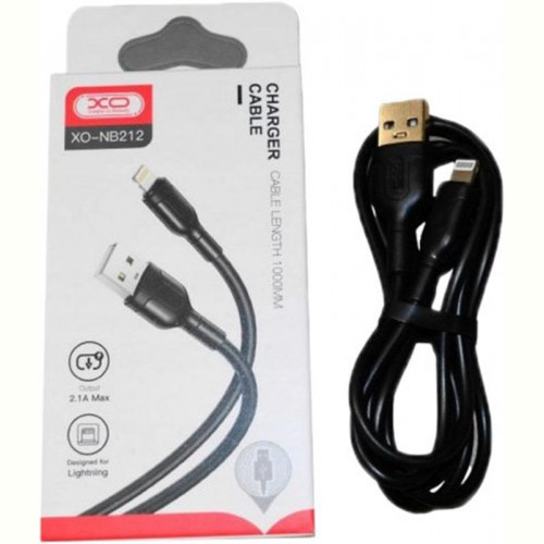 Кабель XO NB212 USB-Lightning 2.1A 1м Black (XO-NB212i-BK)