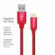 Кабель ColorWay USB-Lihgtning, 2.4А, 2м Red (CW-CBUL007-RD)