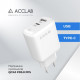 Зарядний пристрій AccLab AL-TC220 (1xUSB, 1xType-C) White (1283126556494)