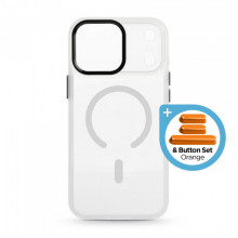 Чохол ArmorStandart Unit-C MagCase для Apple iPhone 17 Pro Max Matte Clear + Orange Button Set (ARM90590)