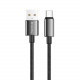 Кабель ColorWay USB - USB Type-C (M/M), zinc alloy braided, 3А, 2 м, Black (CW-CBUC099-BK)