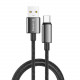 Кабель ColorWay USB - USB Type-C (M/M), zinc alloy braided, 3А, 2 м, Black (CW-CBUC099-BK)