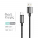 Кабель ColorWay USB - USB Type-C (M/M), zinc alloy braided, 3А, 2 м, Black (CW-CBUC099-BK)