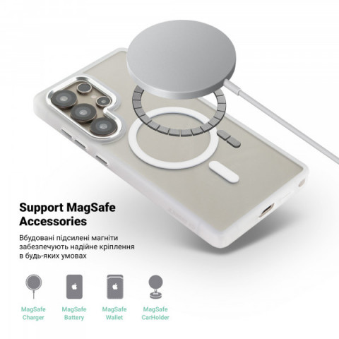 Чохол ArmorStandart Unit MagSafe для Samsung S25 Ultra Matte Clear Silver (ARM82266)