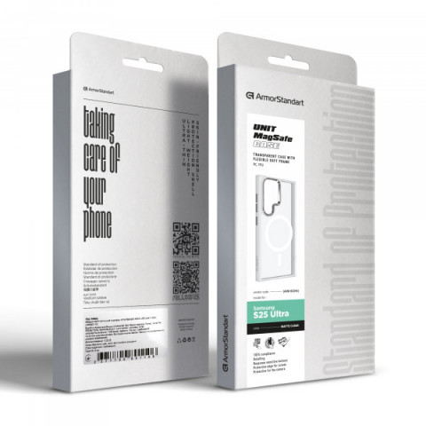 Чохол ArmorStandart Unit MagSafe для Samsung S25 Ultra Matte Clear Silver (ARM82266)