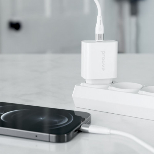 МЗП Proove Rapid 20W (Type-C) + Кабель Type-C to Lightning white Купити в Україні