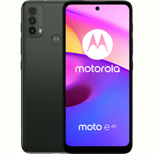 Смартфон Motorola Moto E40 4/64GB Dual Sim Carbon Gray (PAVK0005UA)