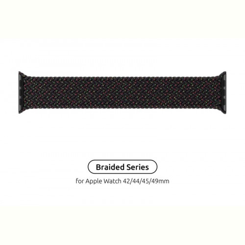 Ремінець Armorstandart Braided Solo Loop для Apple Watch 42mm/44mm/45mm/49mm Black Unity Size 8 (160 mm) (ARM64908)