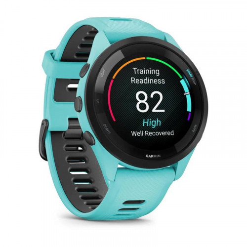 Смарт-годинник Garmin Forerunner 265 Black Bezel with Aqua Case and Aqua/Black Silicone Band (010-02810-52)