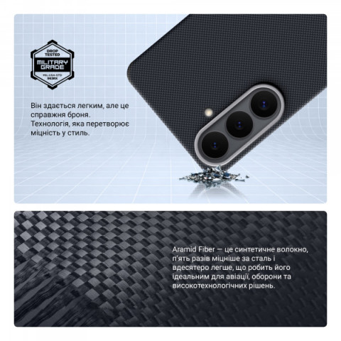 Чохол ArmorStandart BlackIcon Aramid Plain MagCase для Samsung S26 Black (ARM90164)