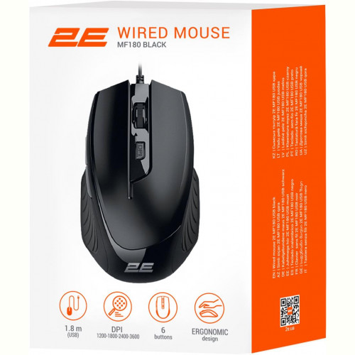 Миша 2E MF180 USB Black (2E-MF180UB)