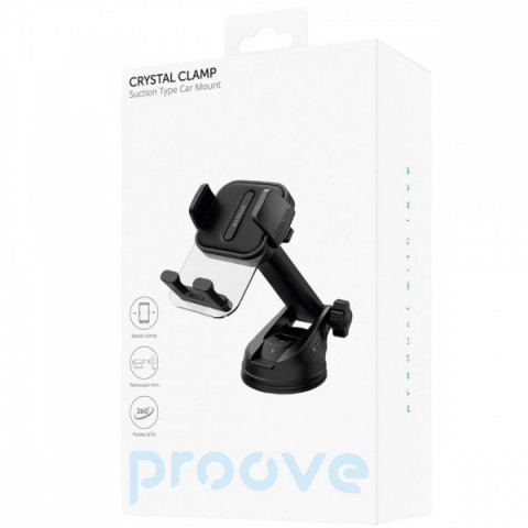 Автомобільний тримач Proove Crystal Clamp Suction Type Car Mount black Купити в Україні